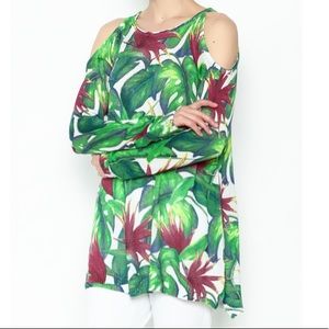 Show Me Your Mumu Shiver Shoulder Sweater - in Palm Flings